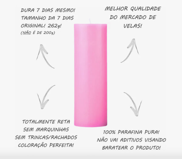VELA DE SETE DIAS ROSA - Imagem 4