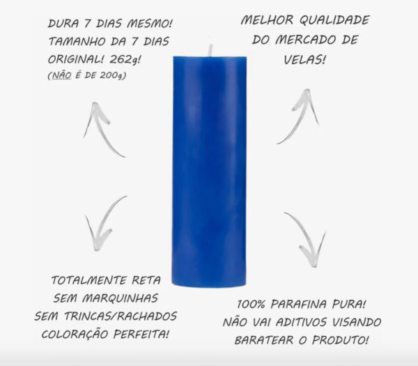VELA SETE DIAS AZUL ESCURO - Imagem 4