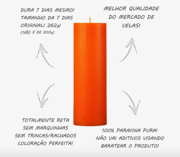 VELA SETE DIAS LARANJA - Imagem 4