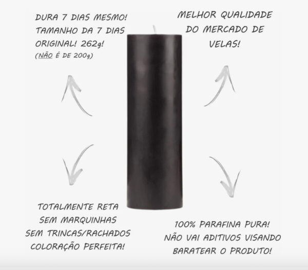 VELA DE SETE DIAS PRETA - Imagem 4
