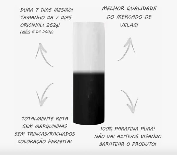 VELA SETE DIAS PRETA E BRANCA - Imagem 4