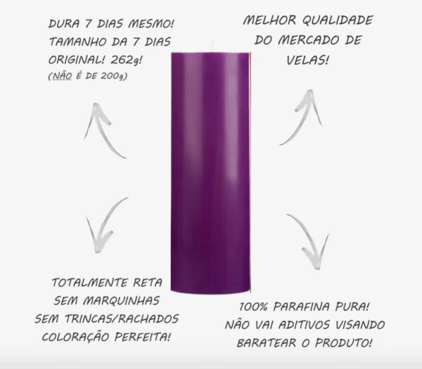 VELA SETE DIAS ROXA - Imagem 4