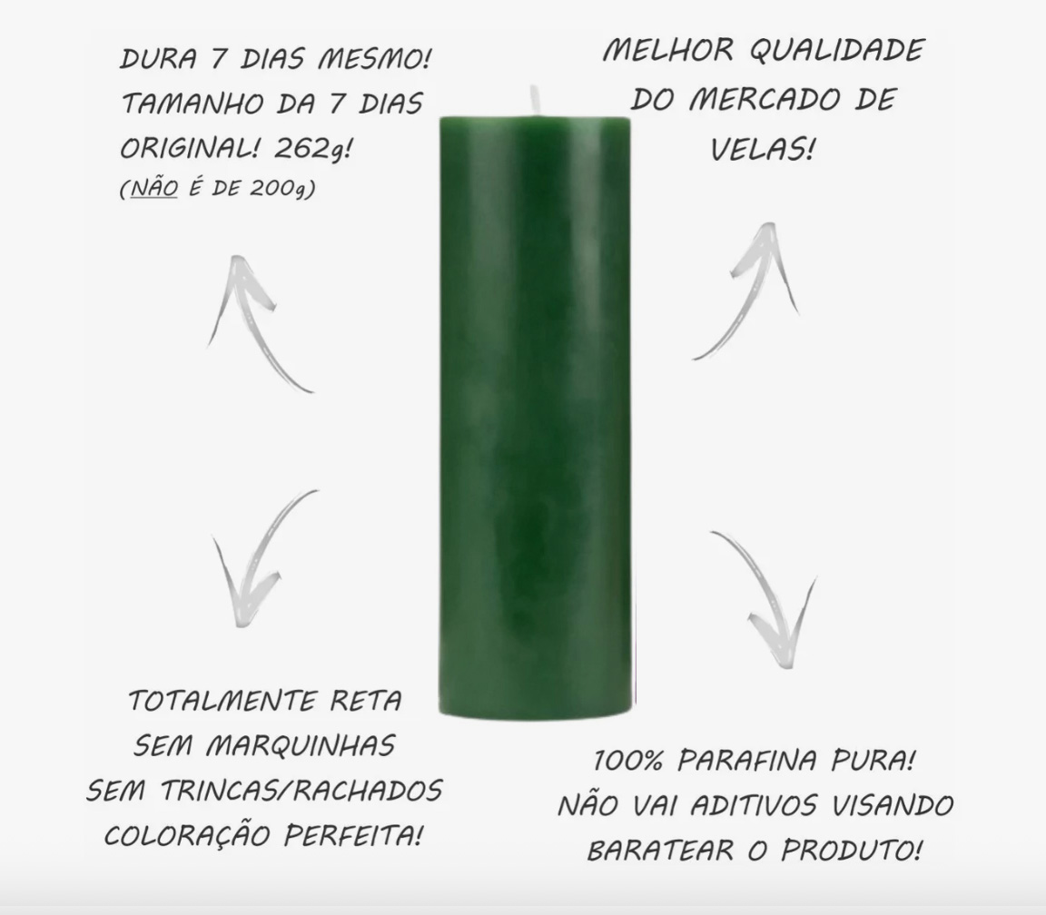 VELA SETE DIAS VERDE ESCURO - Imagem 3