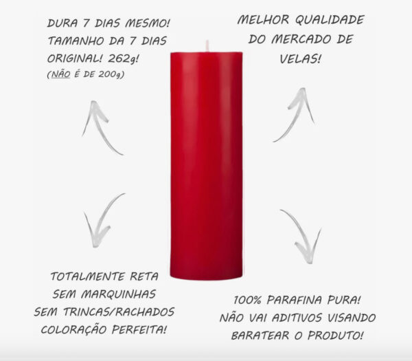 VELA SETE DIAS VERMELHA - Imagem 4