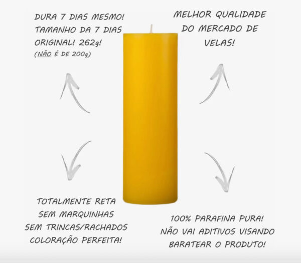 VELA SETE DIAS AMARELA - Imagem 4