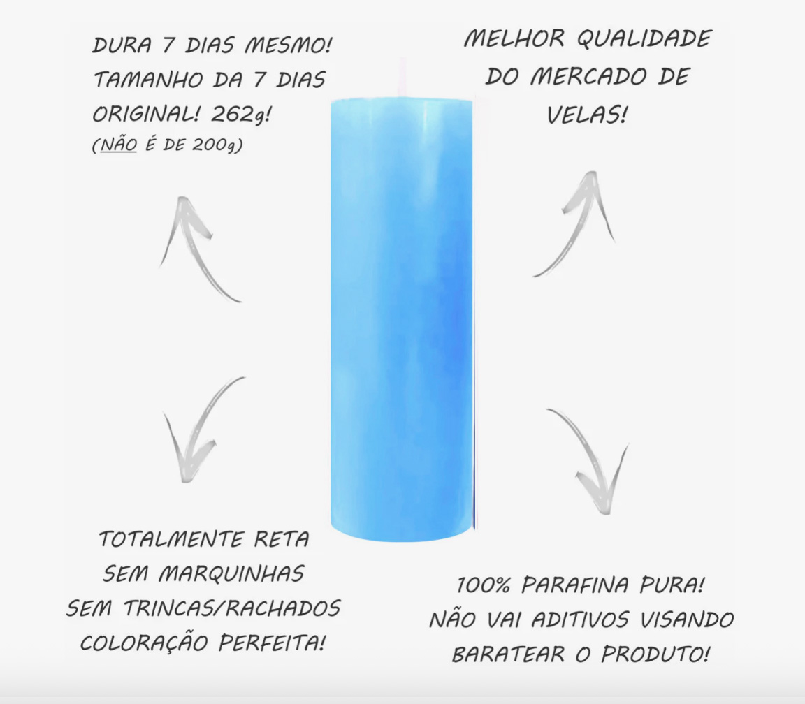 VELA SETE DIAS AZUL CLARA - Imagem 4