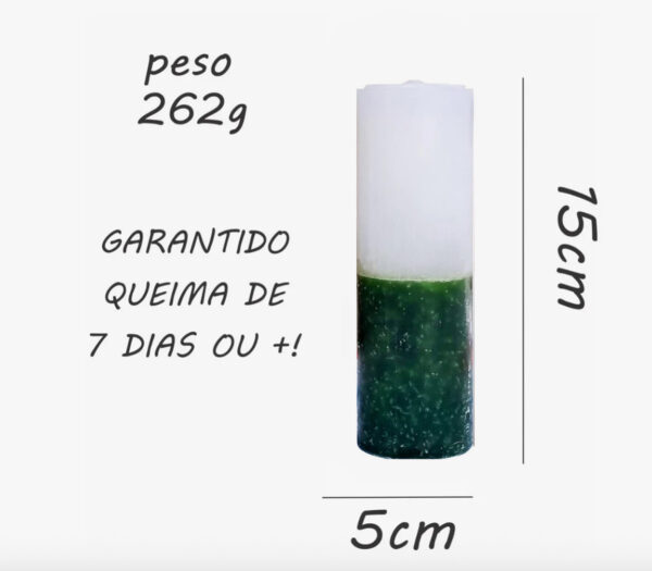 VELA SETE DIAS BRANCA E VERDE - Imagem 2