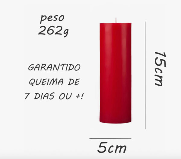 VELA SETE DIAS VERMELHA - Imagem 2