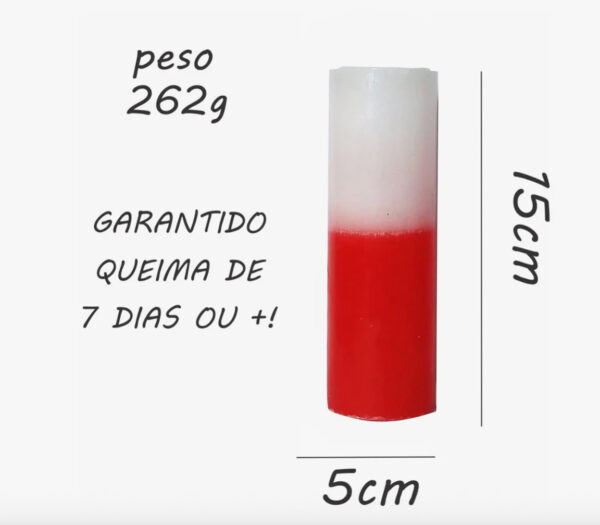 VELA SETE DIAS BRANCA E VERMELHA - Imagem 2