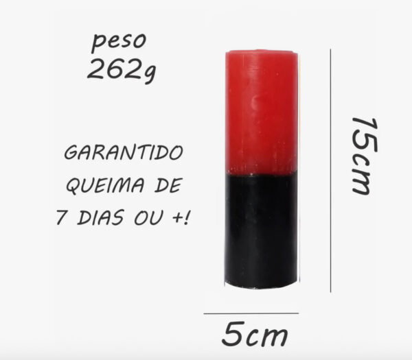 VELA SETE DIAS PRETA E VERMELHA - Imagem 2