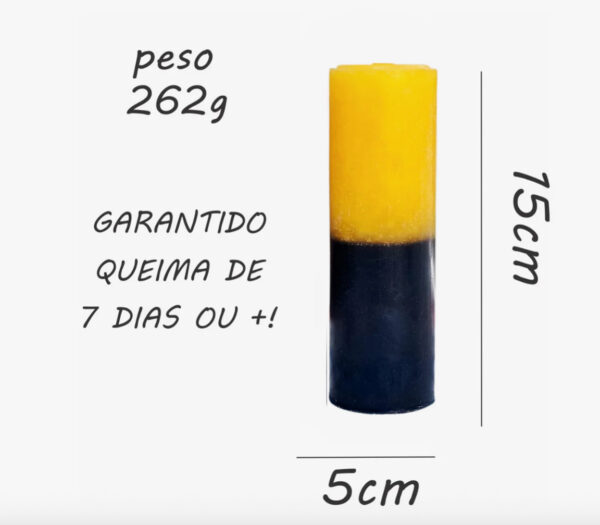 VELA SETE DIAS AMARELA E PRETA - Imagem 2