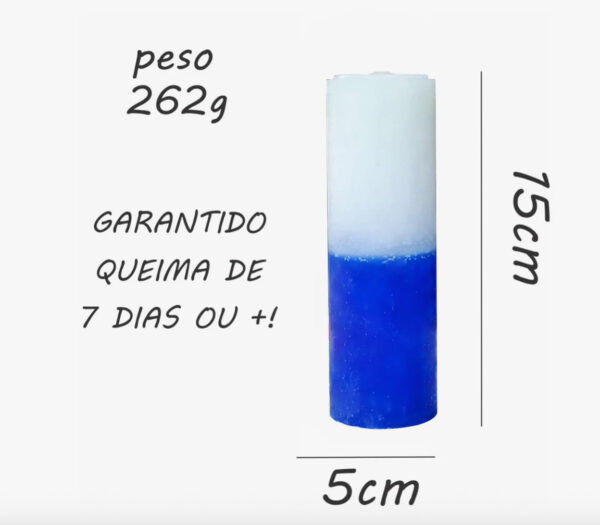 VELA SETE DIAS AZUL E BRANCA - Imagem 2