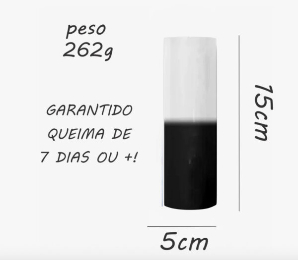VELA SETE DIAS PRETA E BRANCA - Imagem 2