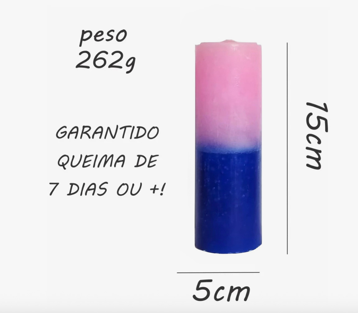 VELA SETE DIAS ROSA E AZUL - Imagem 2